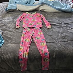Cuddl Duds Pink Cartoon Kids Pajama Set